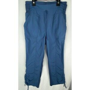 Indyeva Activewear Pants Womens M Blue Nakato II Stretch Capri Outdoors UPF‎ 50+